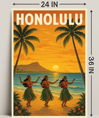 Honolulu Sunset Poster PosterGoat