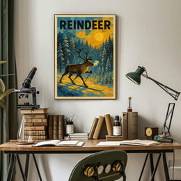 Reindeer In Winter Wonderland Poster