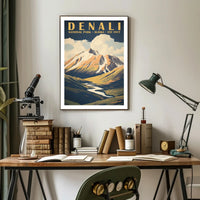 Denali National Park Vintage Poster Travel Wall Art