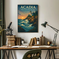 Acadia Where Earth Meets the Sea Poster