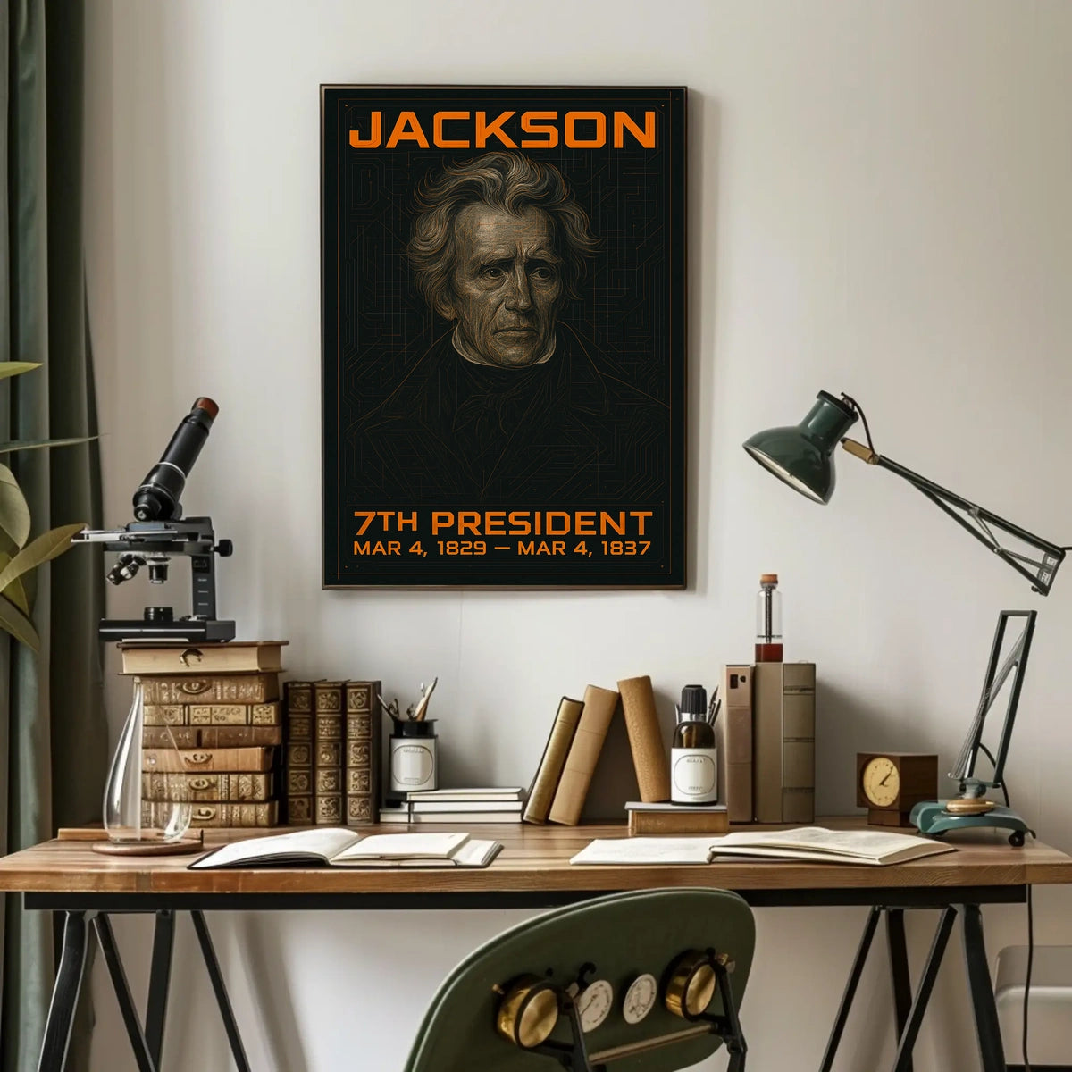 Andrew Jackson 7th President of the United States Techno Schematic Poster