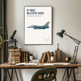 F-16C Precision Motion US Military Aviation Poster PosterGoat