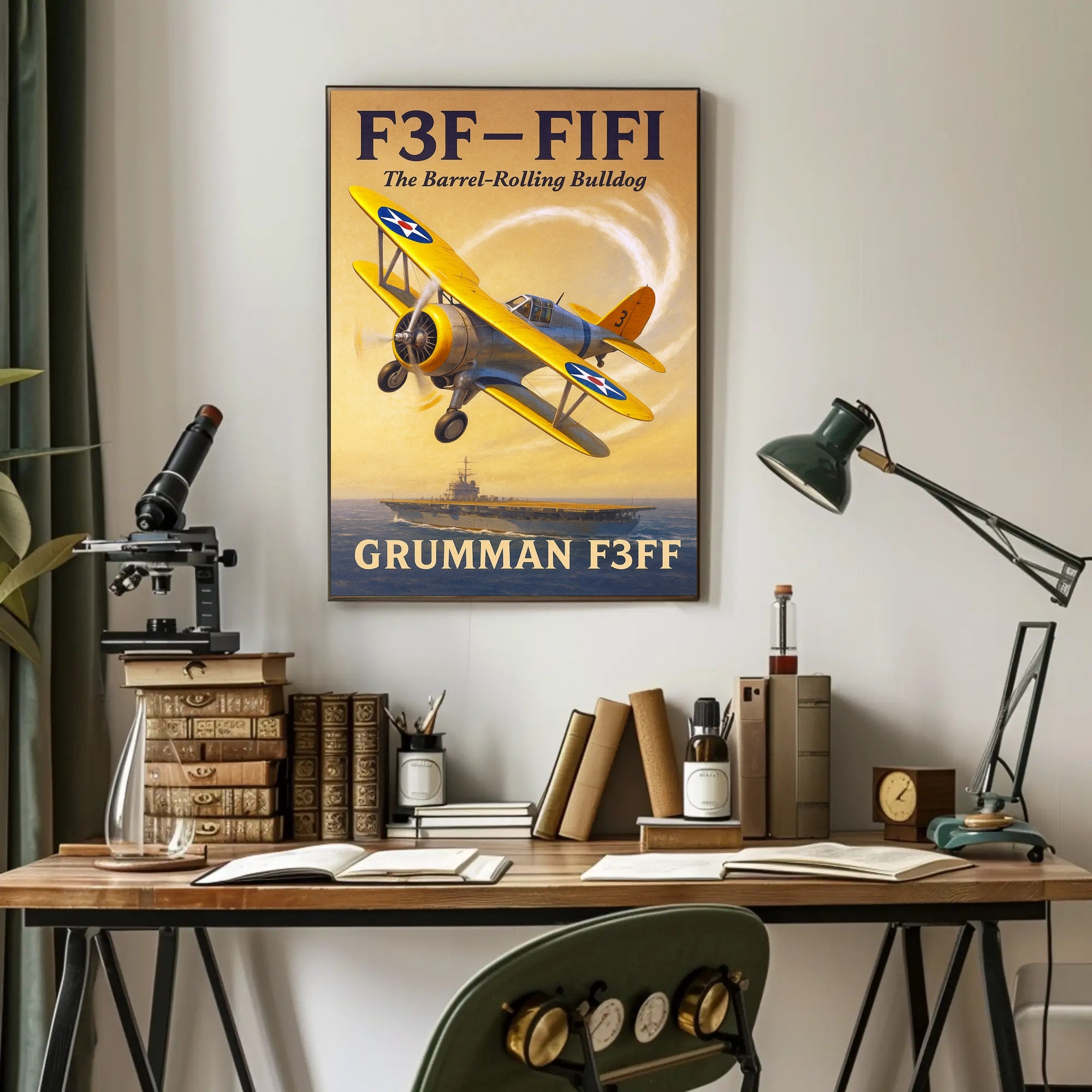 F3F-FIFI The Barrel-Rolling Bulldog Poster PosterGoat