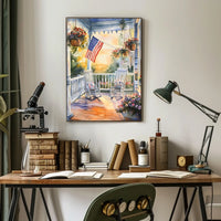 old fashioned front porch Poster