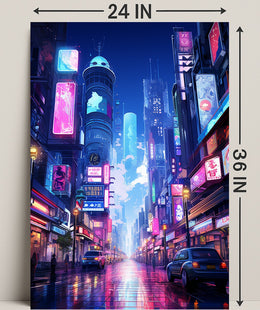 Neon Cityscape Poster