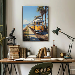 Coastal Train Journey Poster