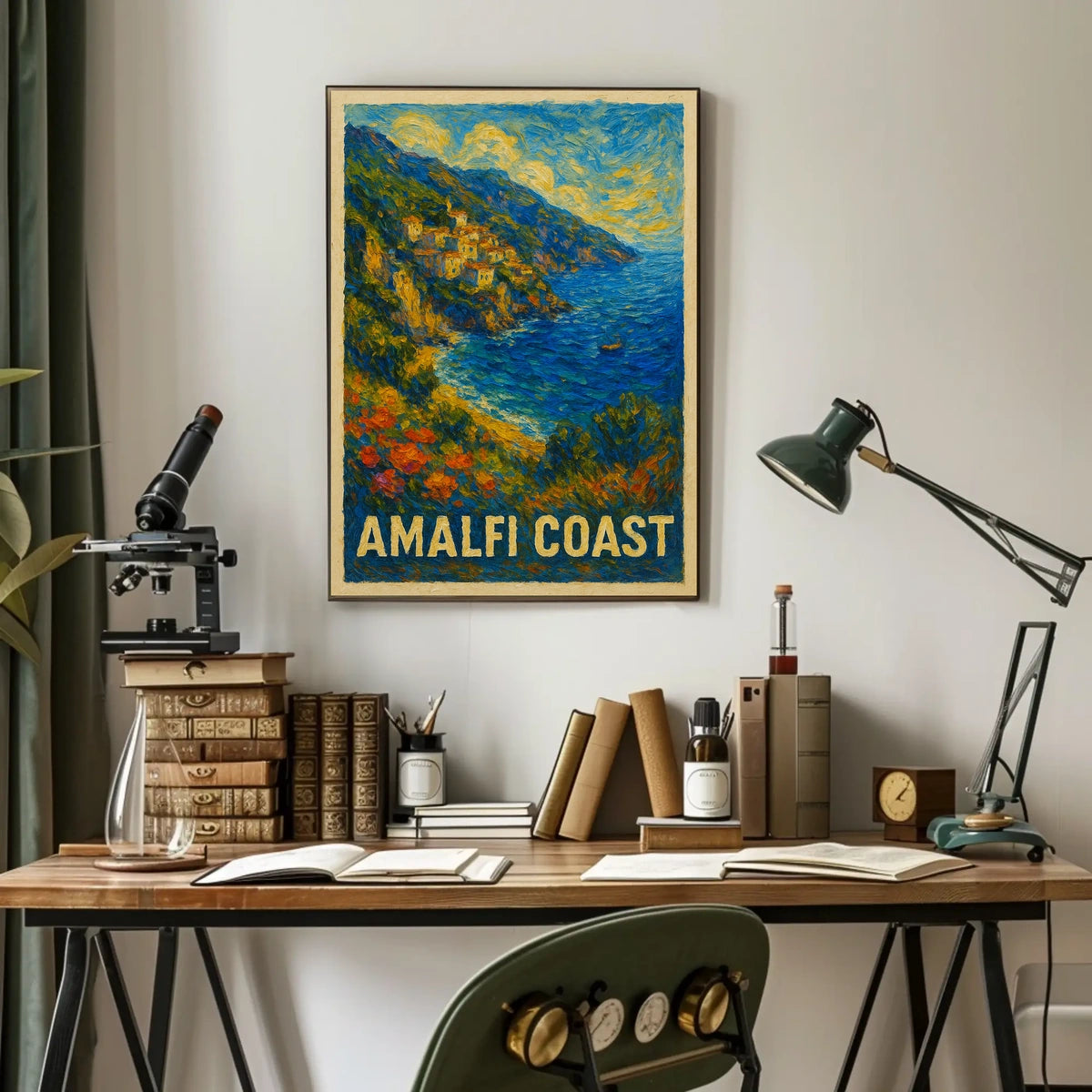 Amalfi Coast Poster Wall Art Coastal Decor Travel Gift Idea