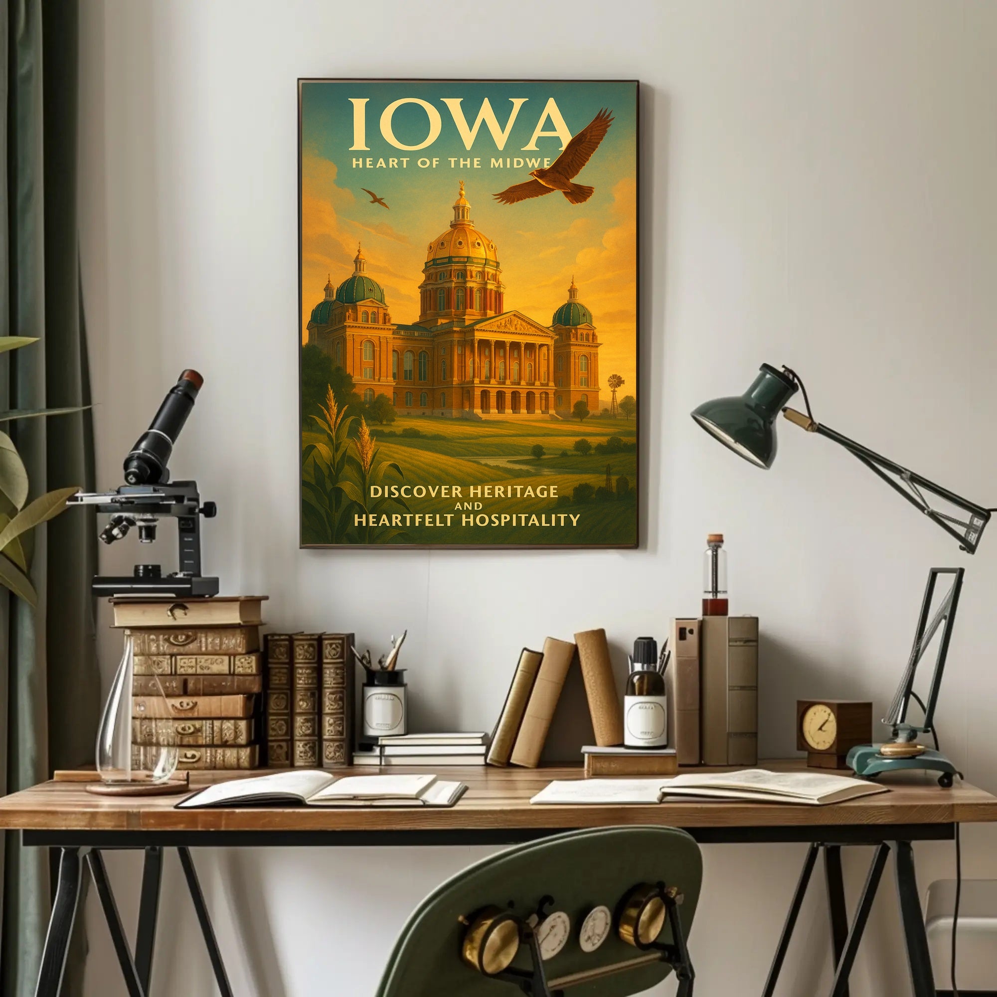 Discover Iowa Heart Of The Midwest Poster