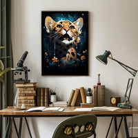 Mystical Jungle Leopard Surreal Art Poster Print