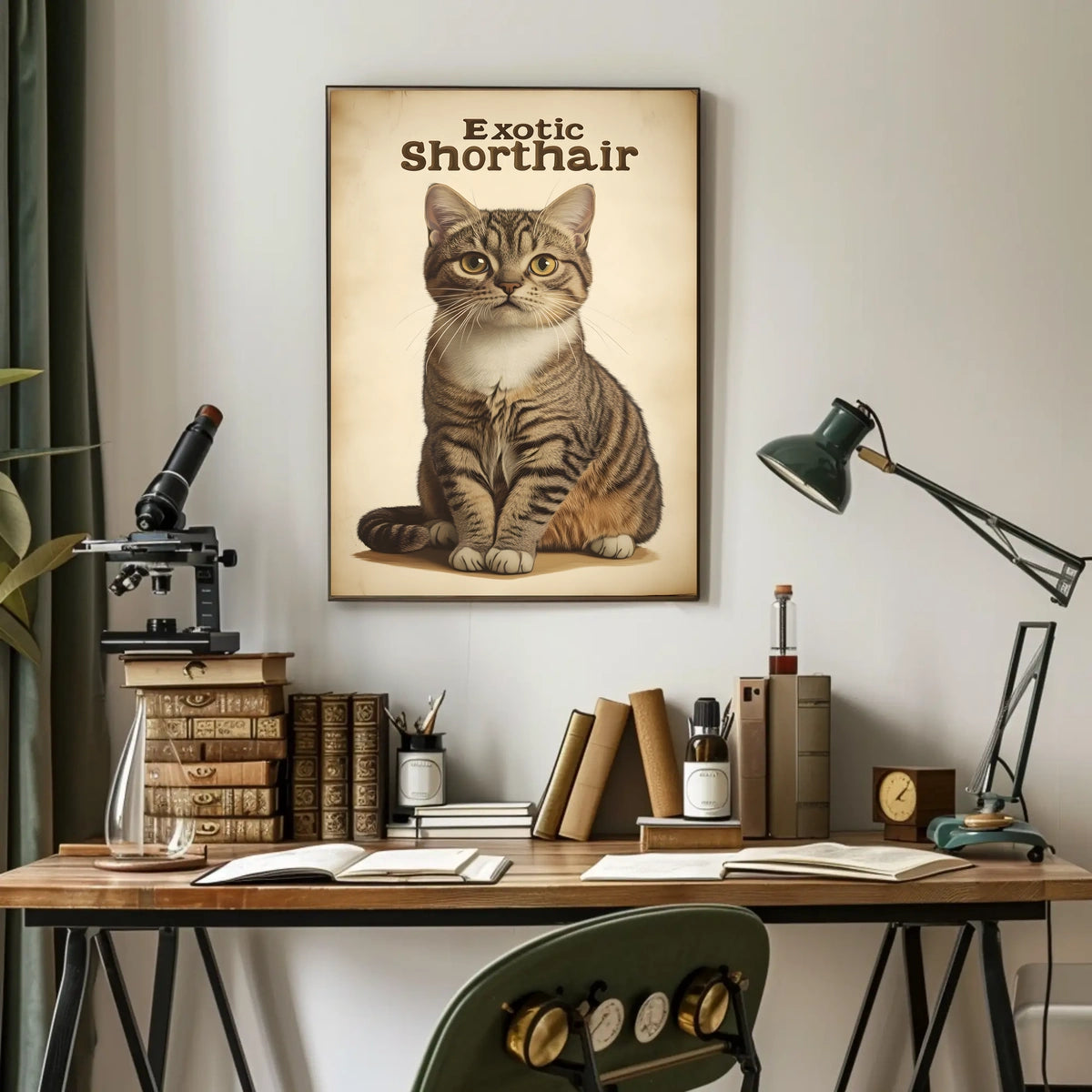 Exotic Shorthair Cat Portrait Photography Realism Poster