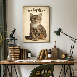 Exotic Shorthair Cat Portrait Photography Realism Poster