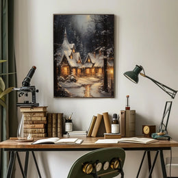 Winter Wonderland Cottage Poster