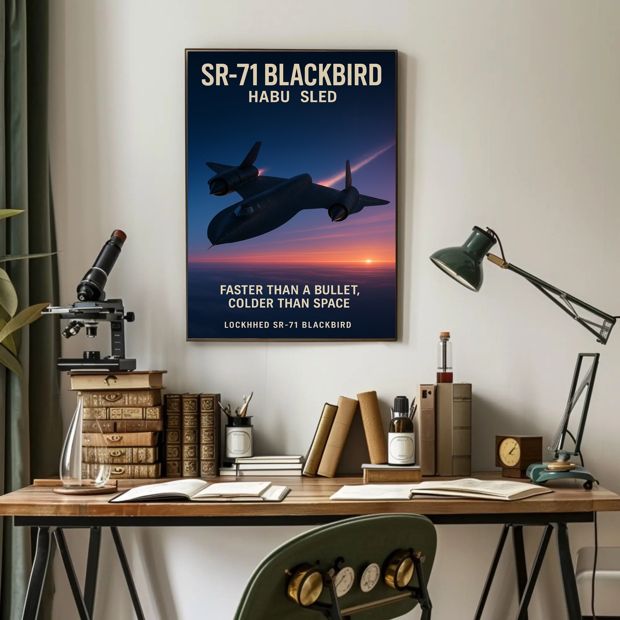 SR-71 Blackbird Vintage Aviation Cold War Military Poster