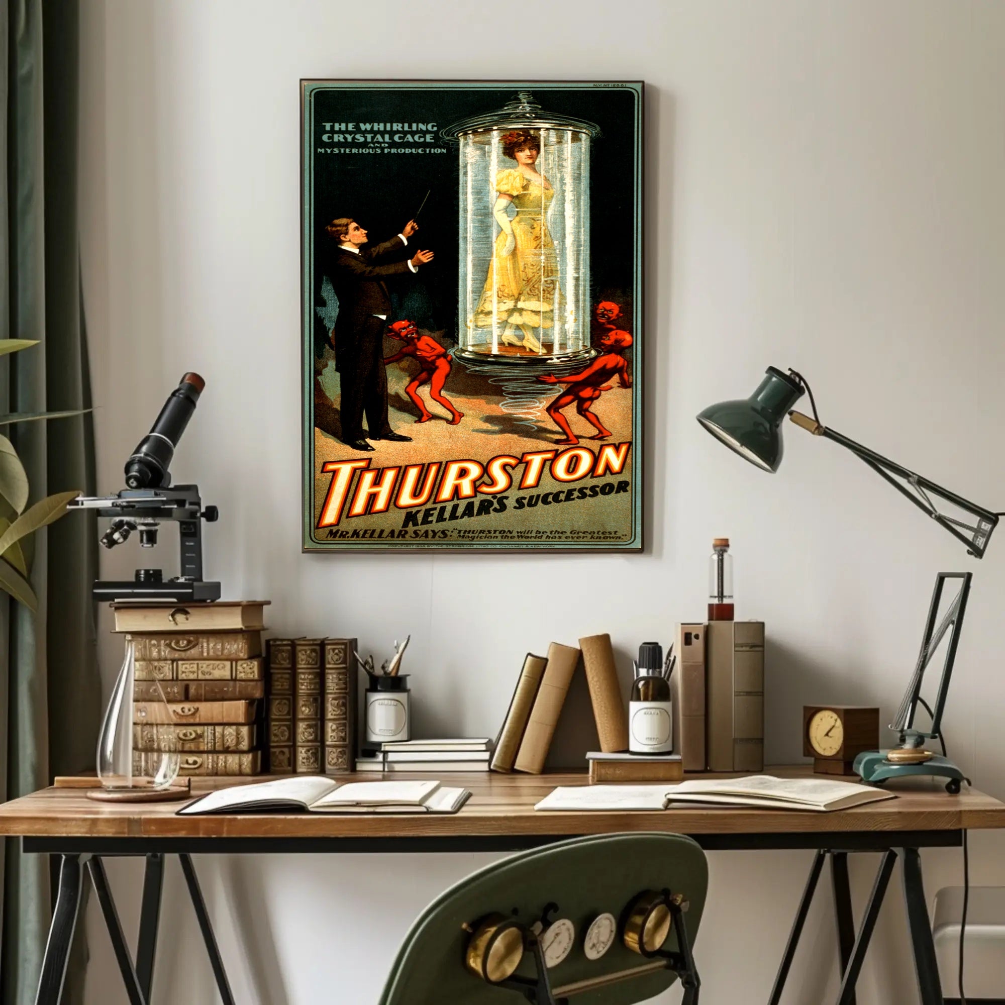 Vintage Magician's Illusion Show Early 20th Century Cultural Poster