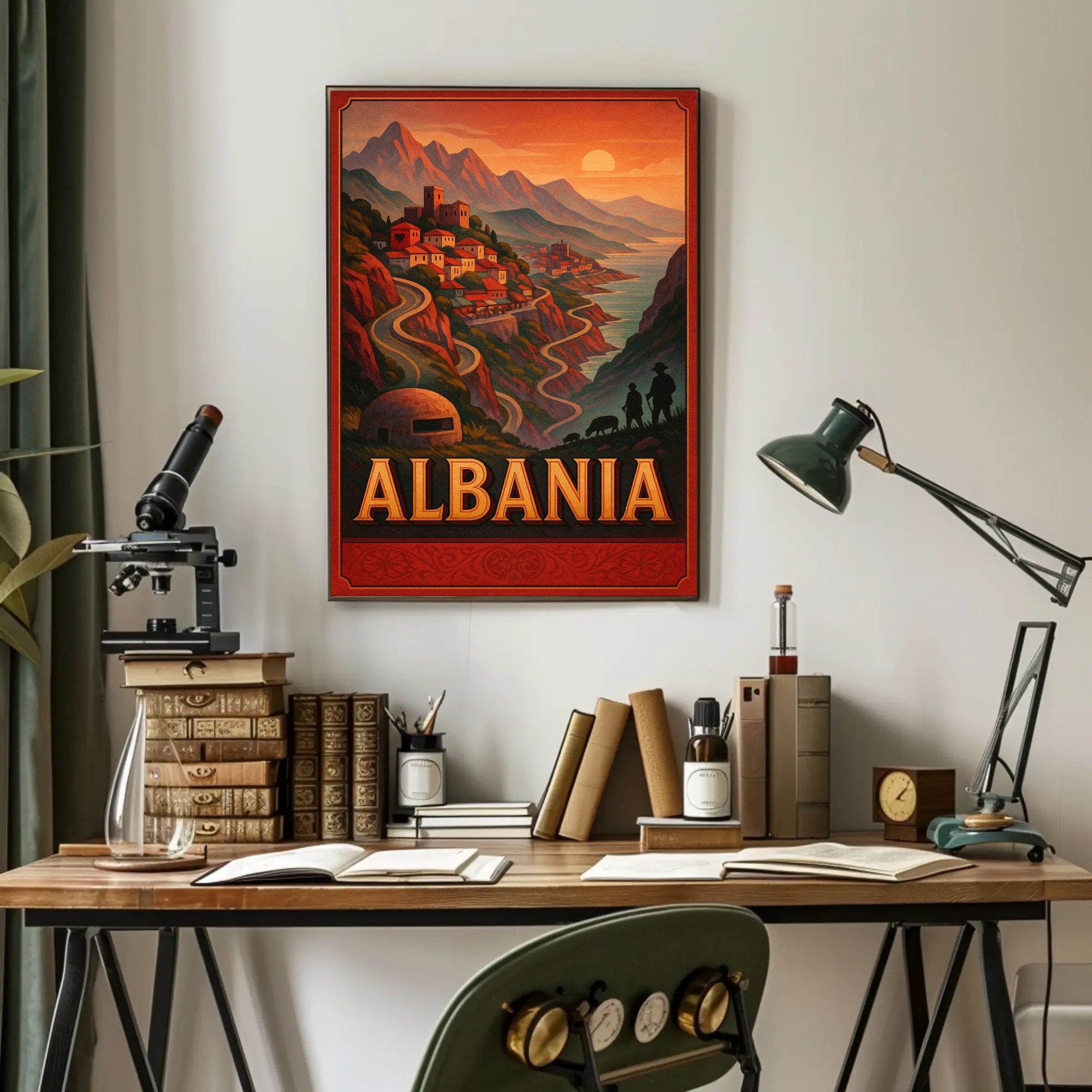 Albania Travel Poster Vintage Wall Art