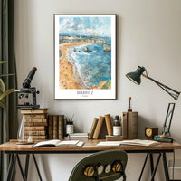 Biarritz Beach Serenity: Vintage Travel Poster PosterGoat