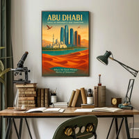Abu Dhabi Modern Tradition Cityscape Travel Poster