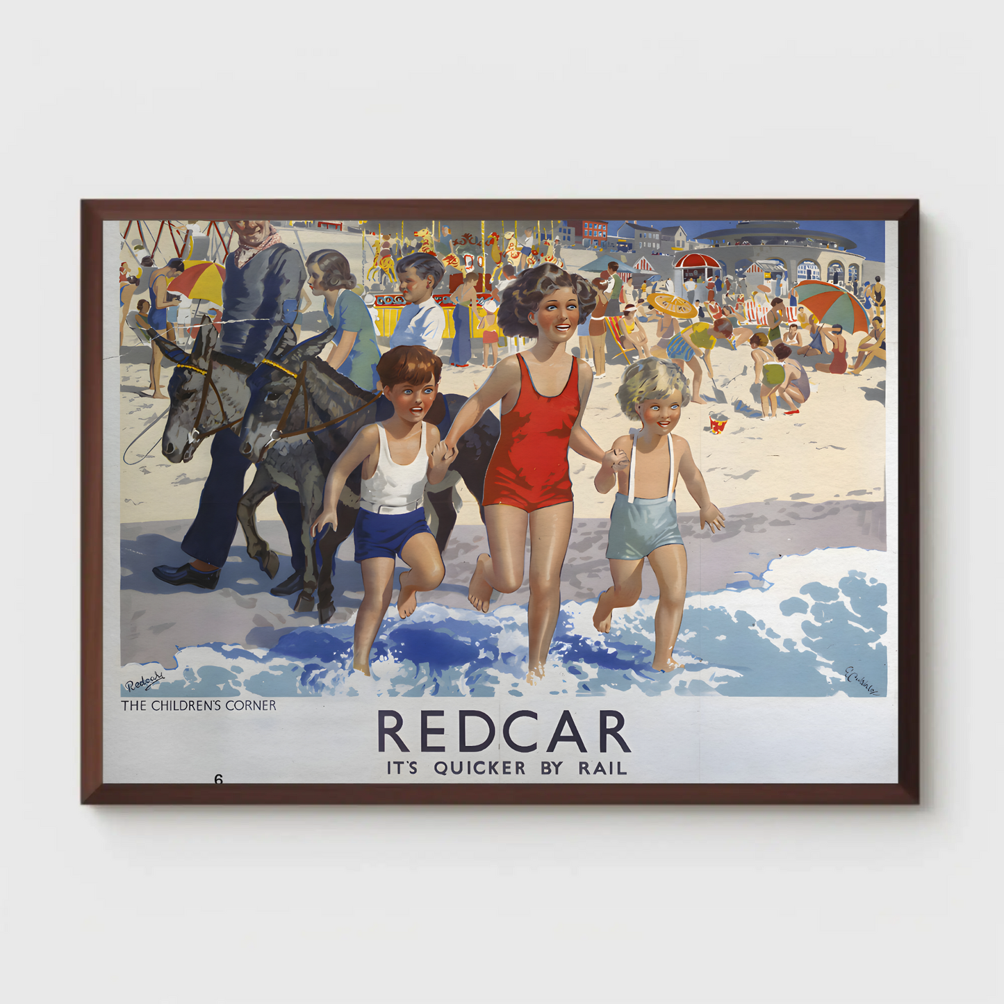 Redcar - It's Quicker by Rail Poster
