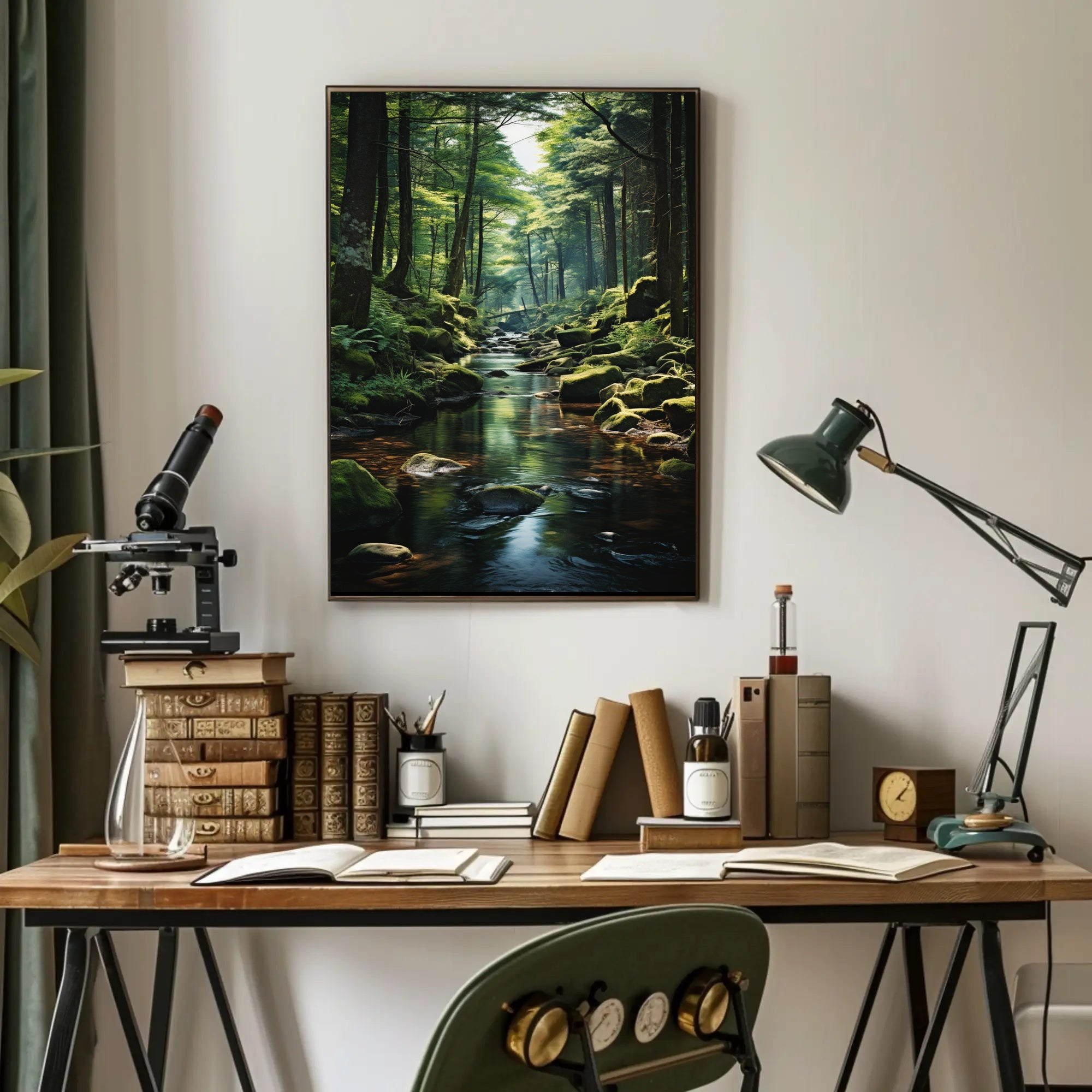 Serene Forest Scene, Nature's Tranquility National Park Poster