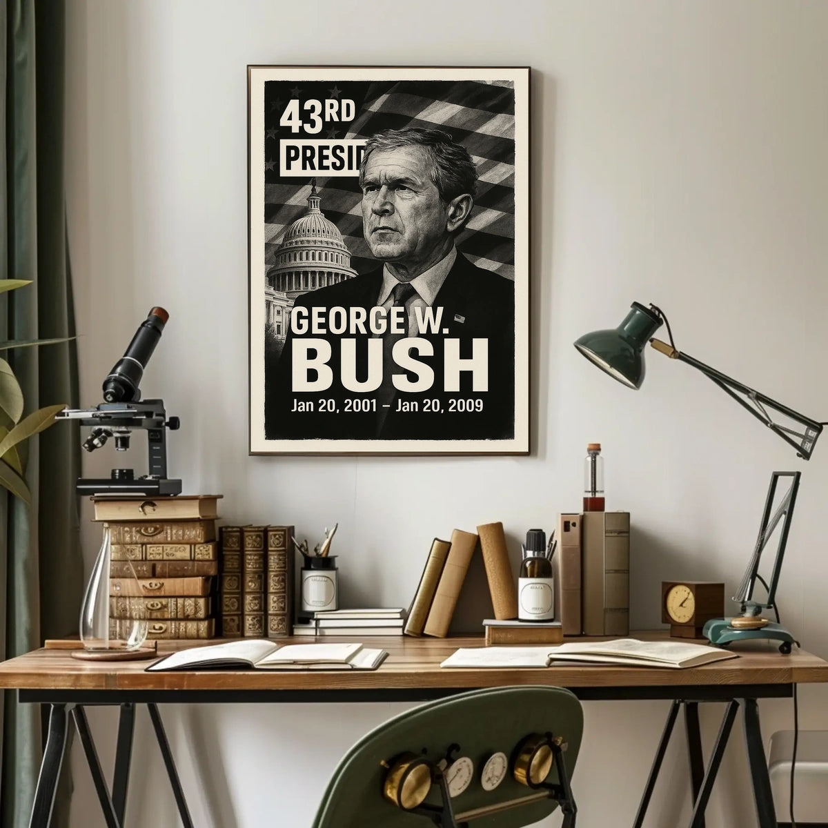 George W. Bush 43rd President of the United States Digital Montaje Poster