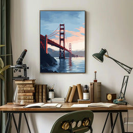 Golden Gate Bridge At Sunset Poster