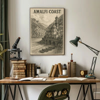 Amalfi Coast Poster Wall Art 18x24 Coastal Decor Print