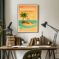 Bahamas Tropical Paradise Vintage Travel Poster