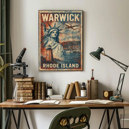 Warwick Rhode Island Vintage Travel Wanderlust Poster