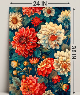Vibrant Floral Garden Artistic Masterpiece Poster
