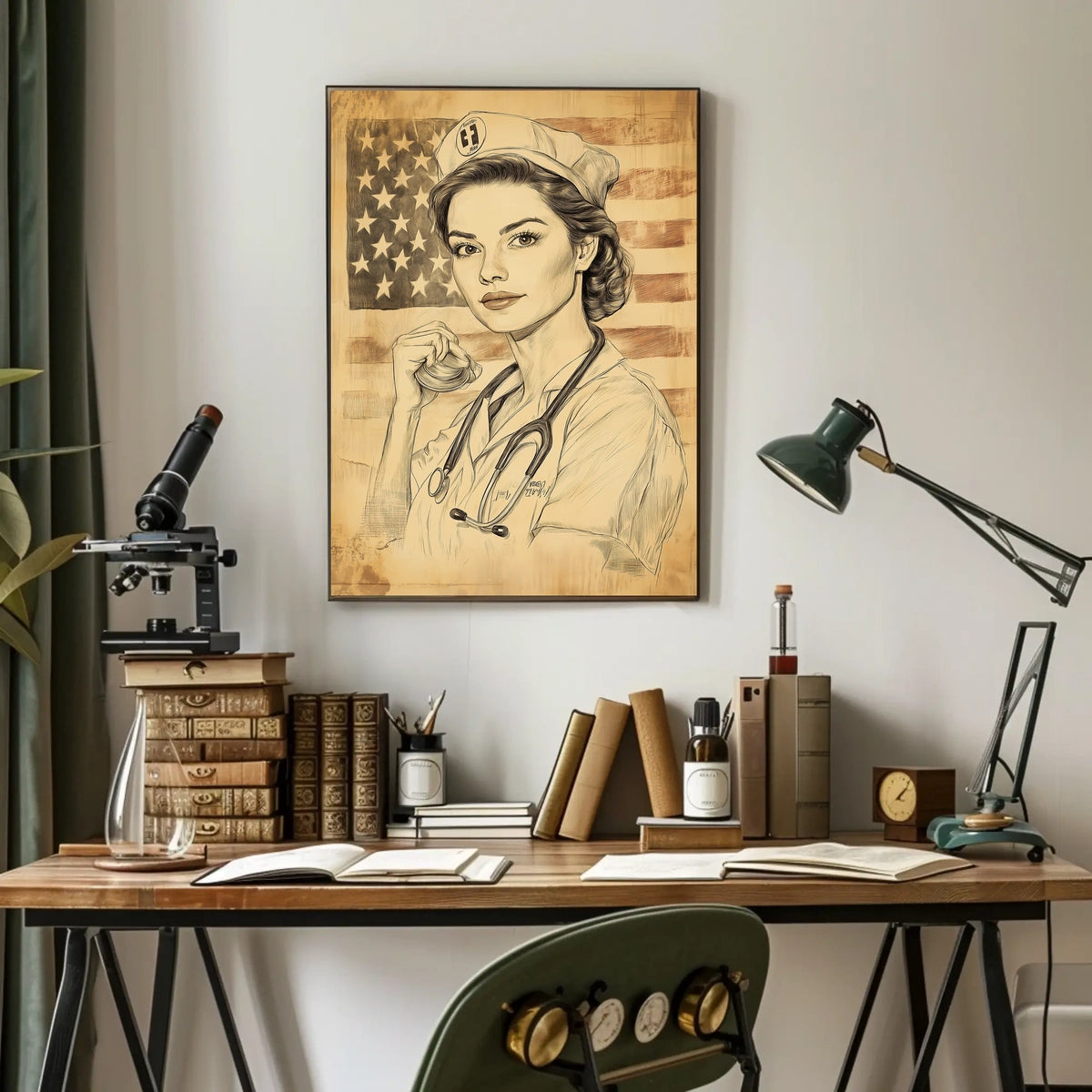 sketch of a nurse Poster