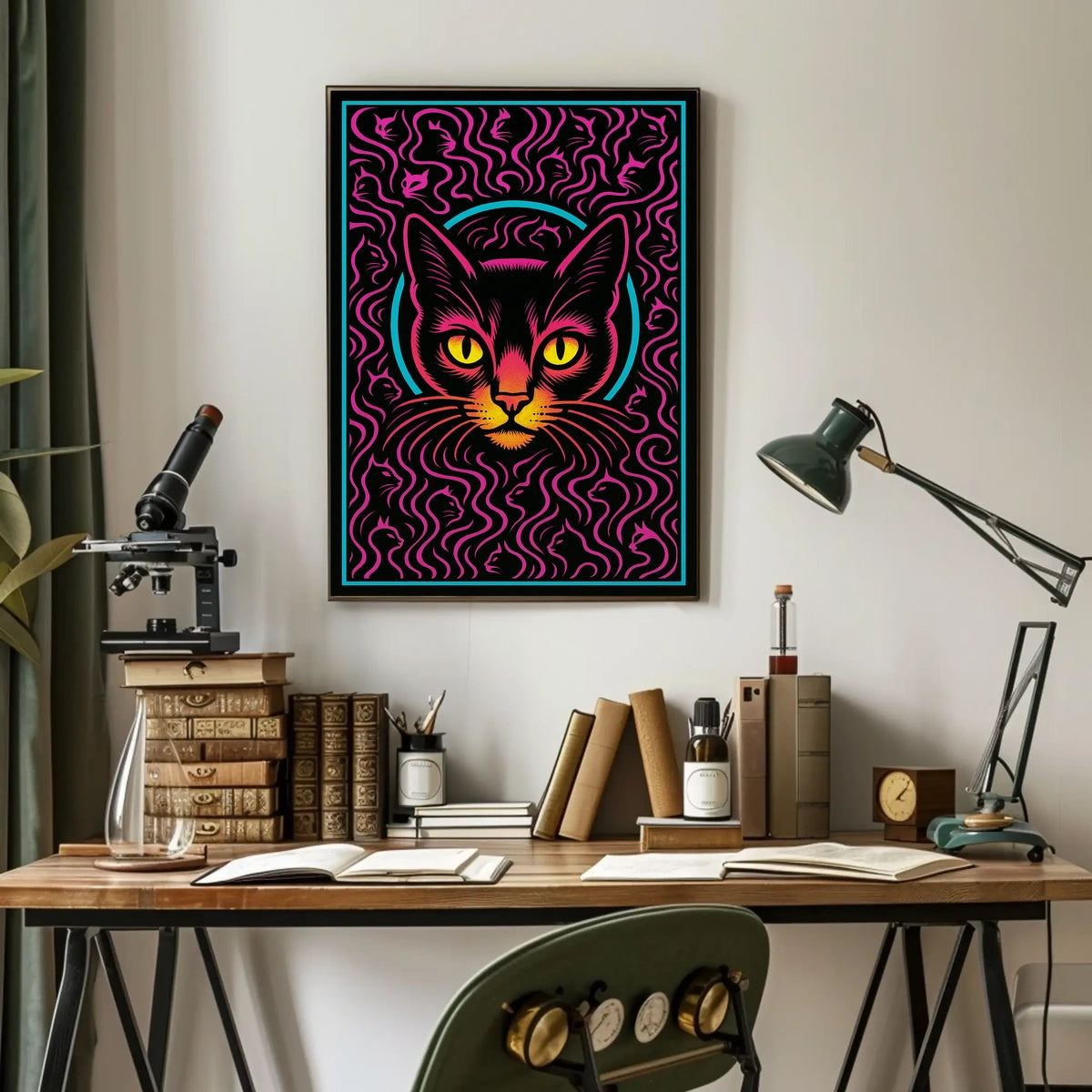 Mystical Cat Art Poster