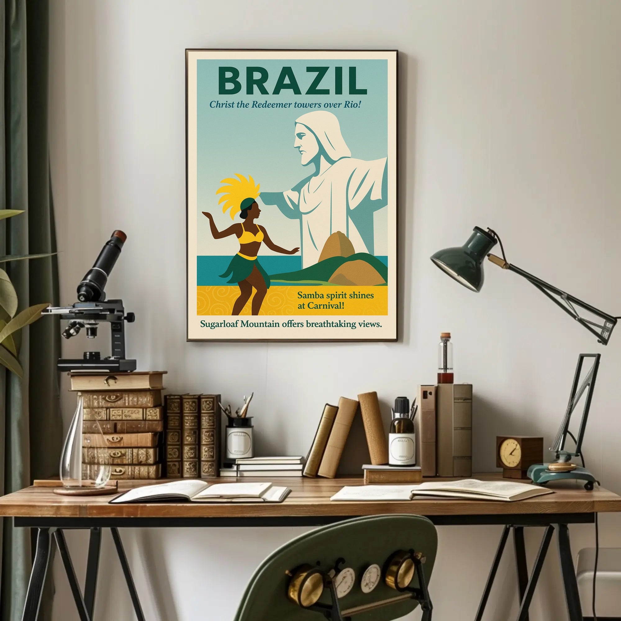 Discover Brazil Vintage Travel Poster Wall Art PosterGoat