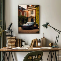 Luxury Car and Mansion Poster PosterGoat