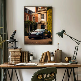 Luxury Car and Mansion Poster PosterGoat