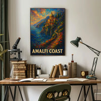 Amalfi Coast Poster Art Print 18x24 Coastal Decor Wall Art