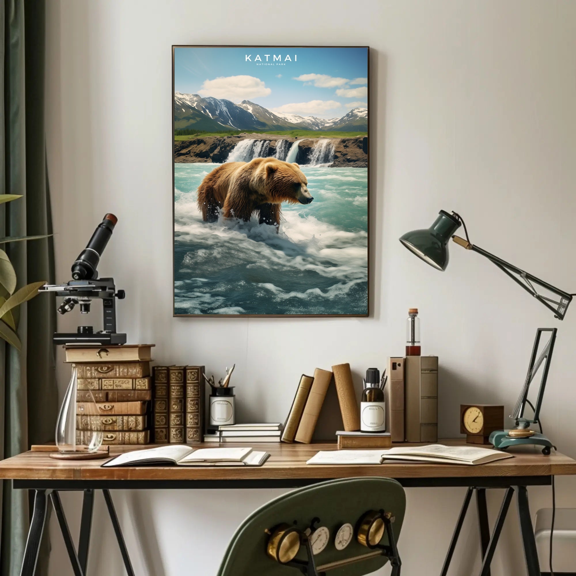 Katmai National Park Bear Poster Travel Print