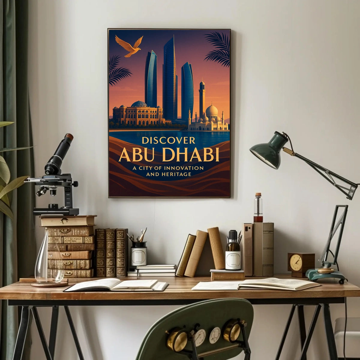 Abu Dhabi Poster Discover Cityscape Home Decor Enthusiasts