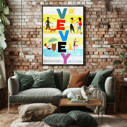 Vevey Vintage Poster Switzerland Activities