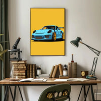 Sleek Sports Car Illustration Poster PosterGoat