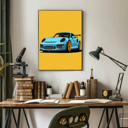 Sleek Sports Car Illustration Poster PosterGoat