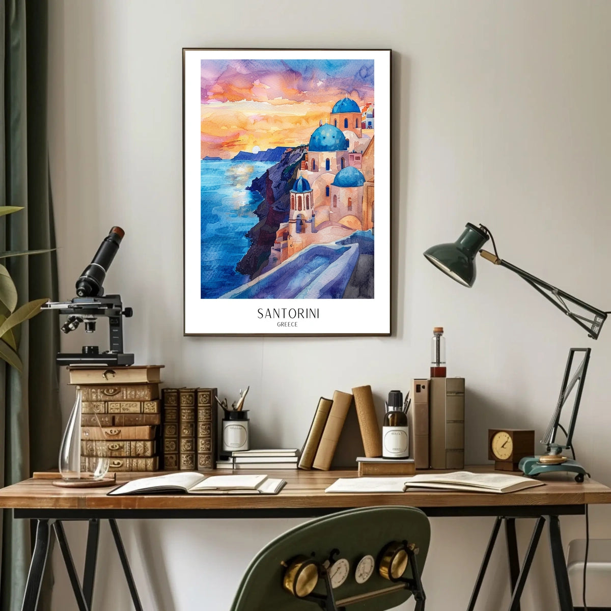 Santorini Sunset Poster