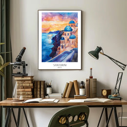 Santorini Sunset Poster