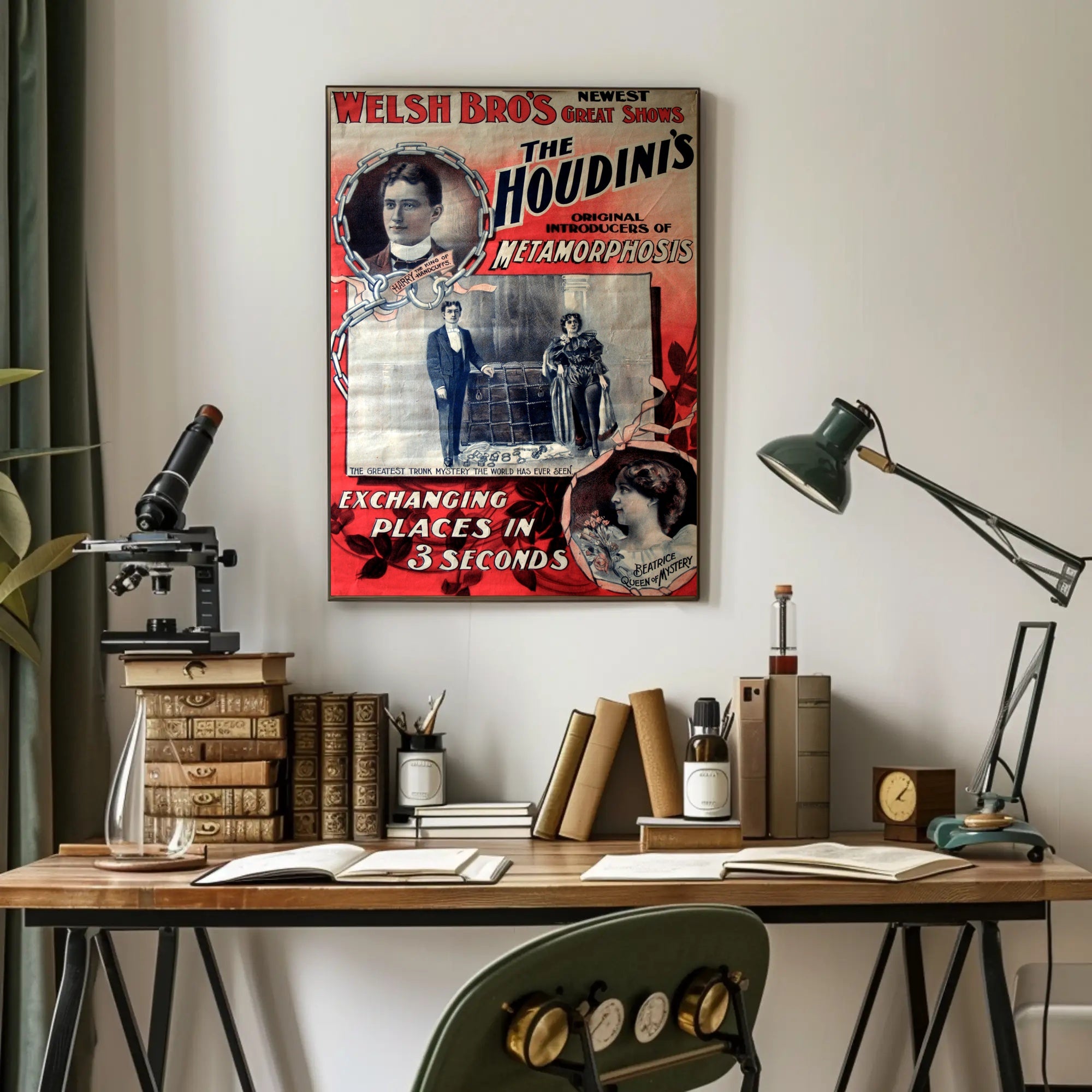 The Houdinis Vintage Magic Show Cultural or Heritage Poster