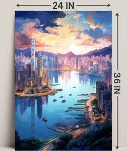 Cityscape At Dusk Poster