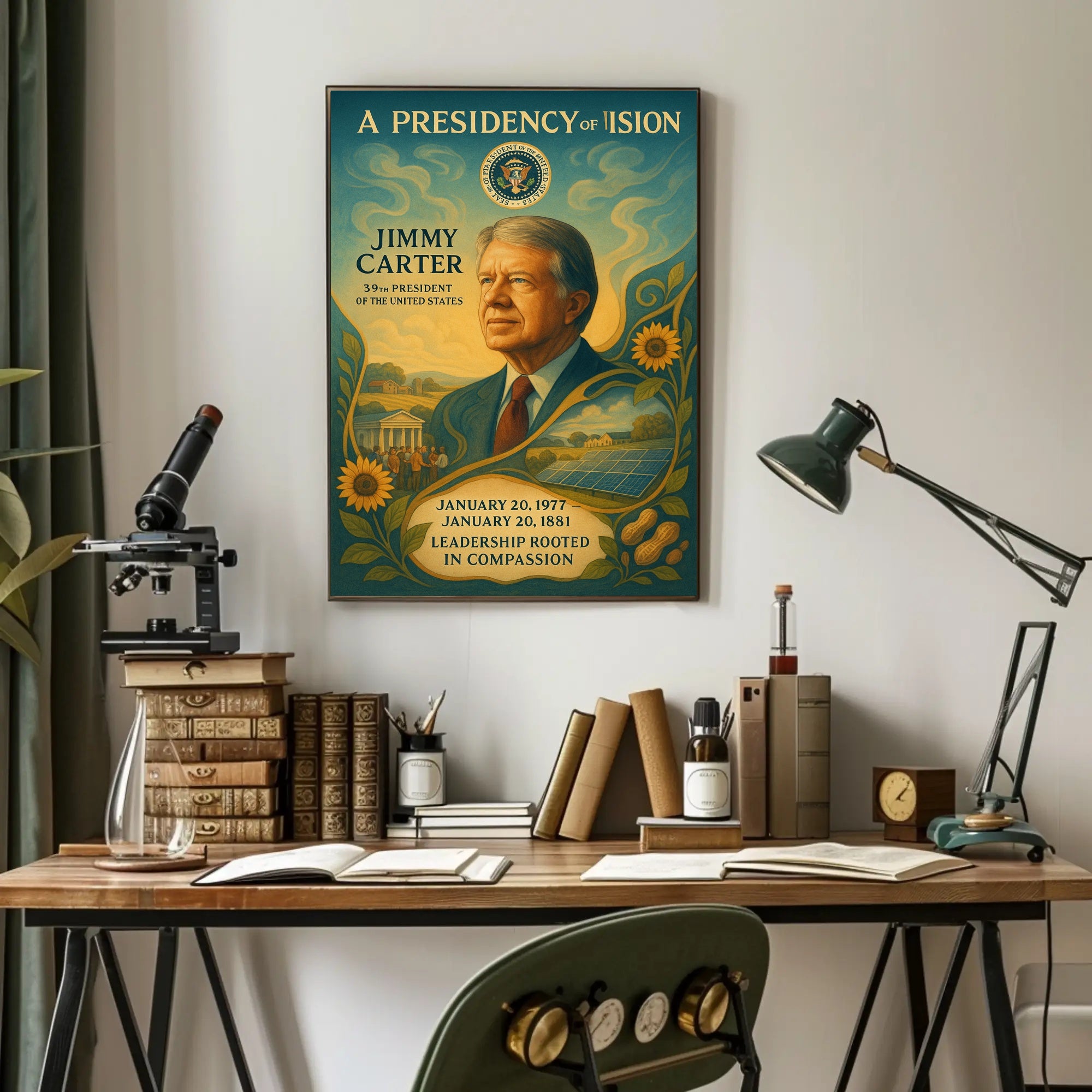 Jimmy Carter Civic Impact Presidential Artwork PosterGoat