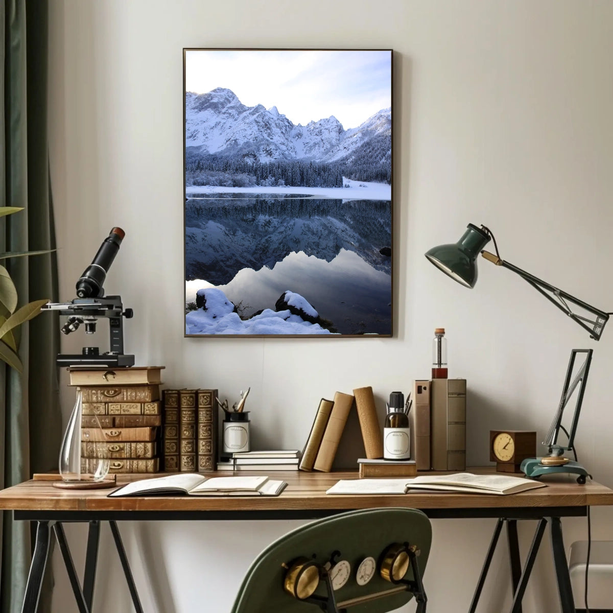 Serene Winter Lake Scene in National Park Poster