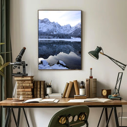 Serene Winter Lake Scene in National Park Poster