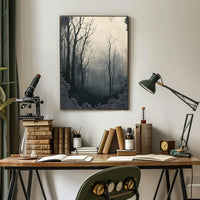 Misty Monochrome Forest Artistic Poster