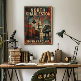 North Charleston Architectural Heritage Vintage Poster