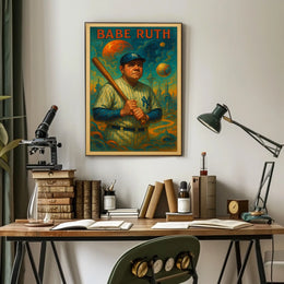 Babe Ruth Iconic Baseball Legend Poster